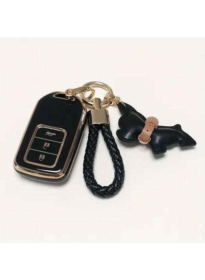 Green TPU Key Fob Cover Case With Keychain For Honda Accord Civic CRV Odyssey Passport - Image 1